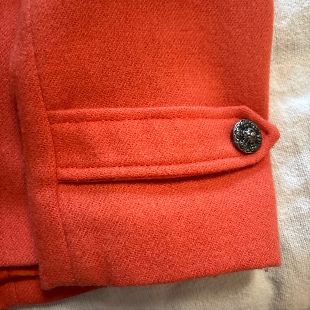 VTG International Scene Orange‎ Wool Blend Pea Coat  Lined Women’s SZ 11/12 - Picture 5 of 15